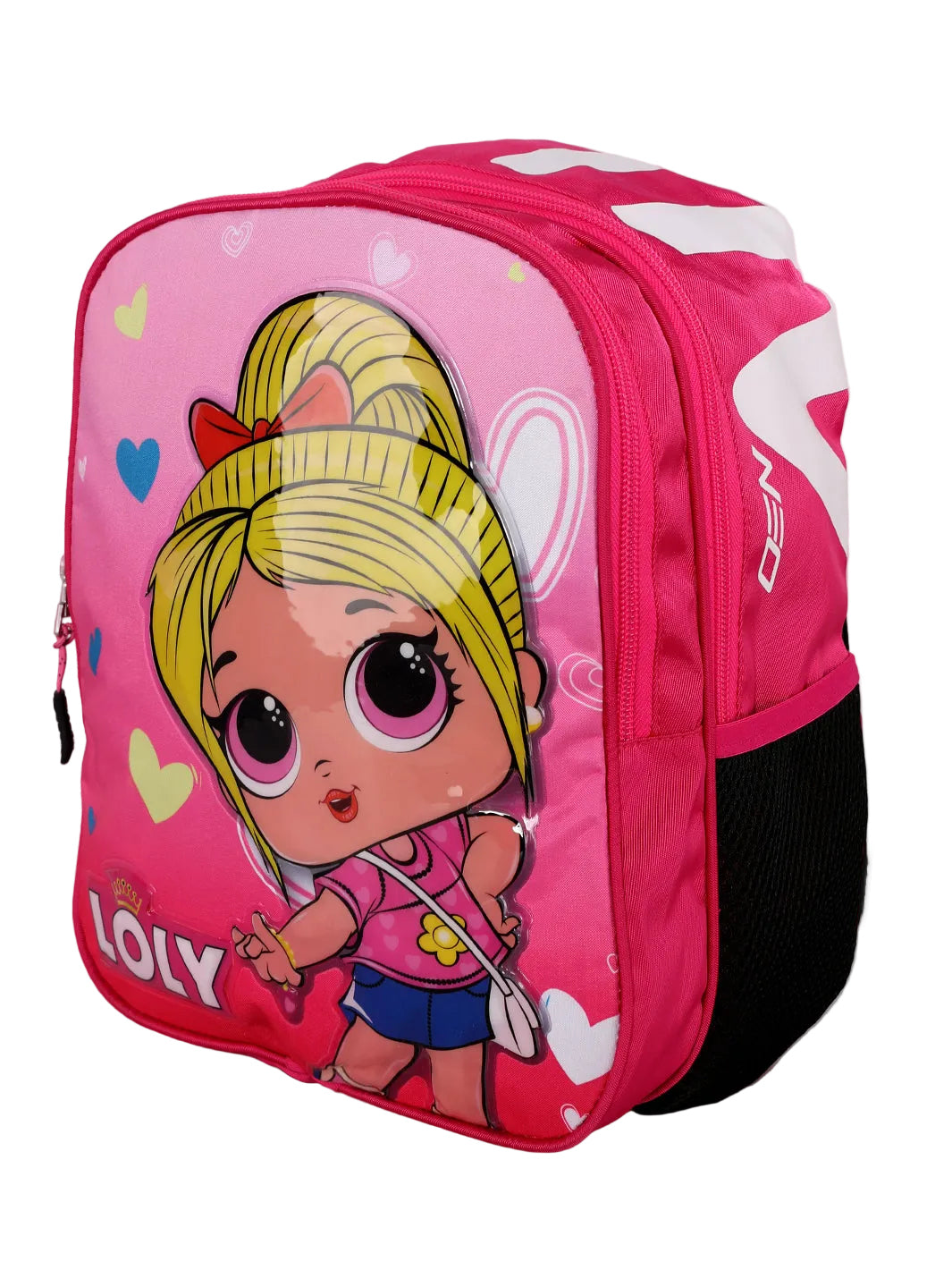 "LOLY" Pink 3D Character School & Travel Backpack