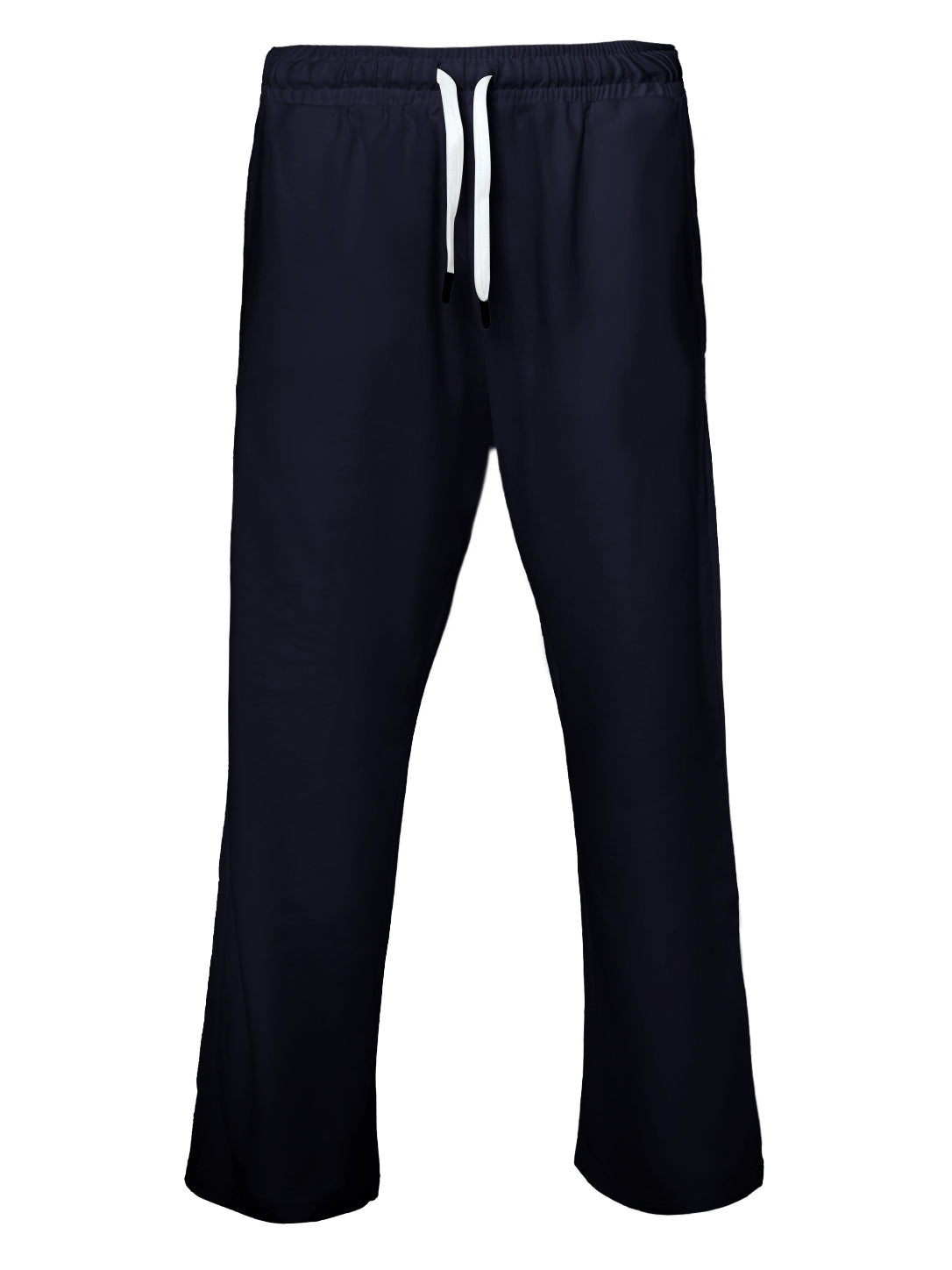 Men's Navy Blue Straight-Leg Track Pants – Elastic Drawstring Waist Athletic Sweatpants