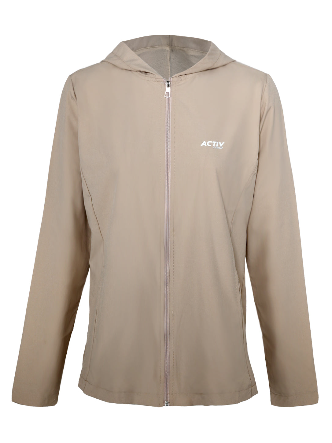 ACTIV NEO Women's Full-Zip Hooded Tracksuit Set – Beige / Light Khaki