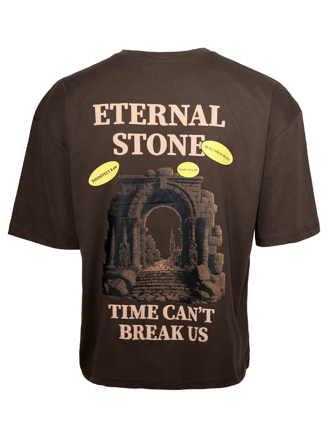 Men's "Eternal Stone" Oversized Graphic T-Shirt – Dark Brown