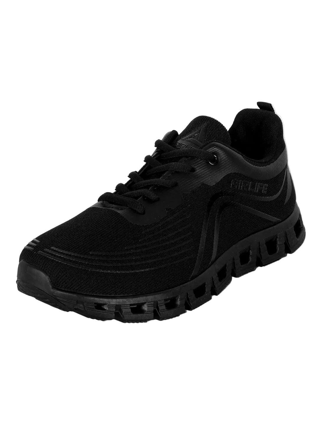 Men's Triple Black Athletic Shoes – Lightweight Breathable Mesh Running Sneakers