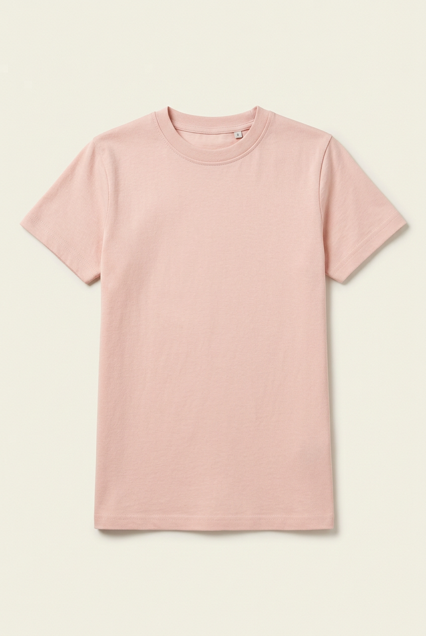 Basic Solid Crewneck Sports & Casual T-Shirt