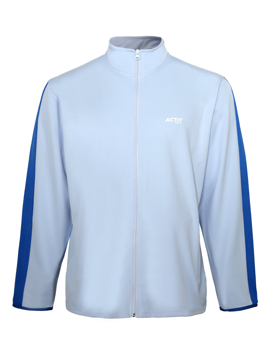 Men's Light Blue and Dark Blue Full-Zip Tracksuit Set