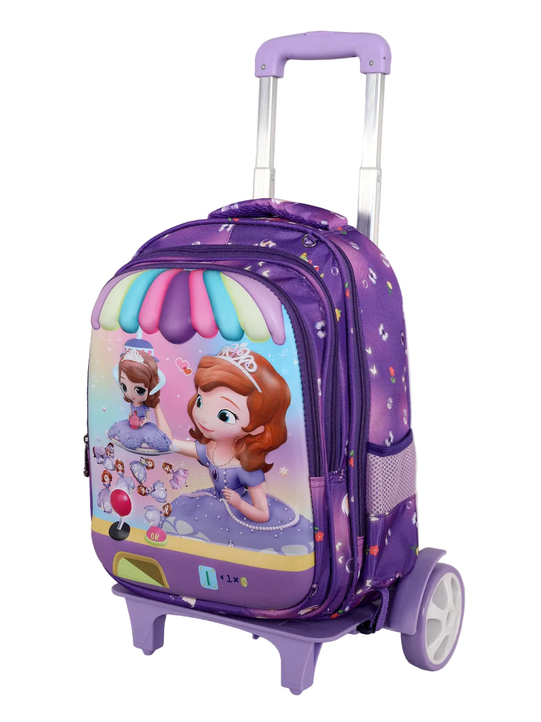 Kids 3D Cartoon Character Trolley School Backpack with Wheels (Multiple Designs)