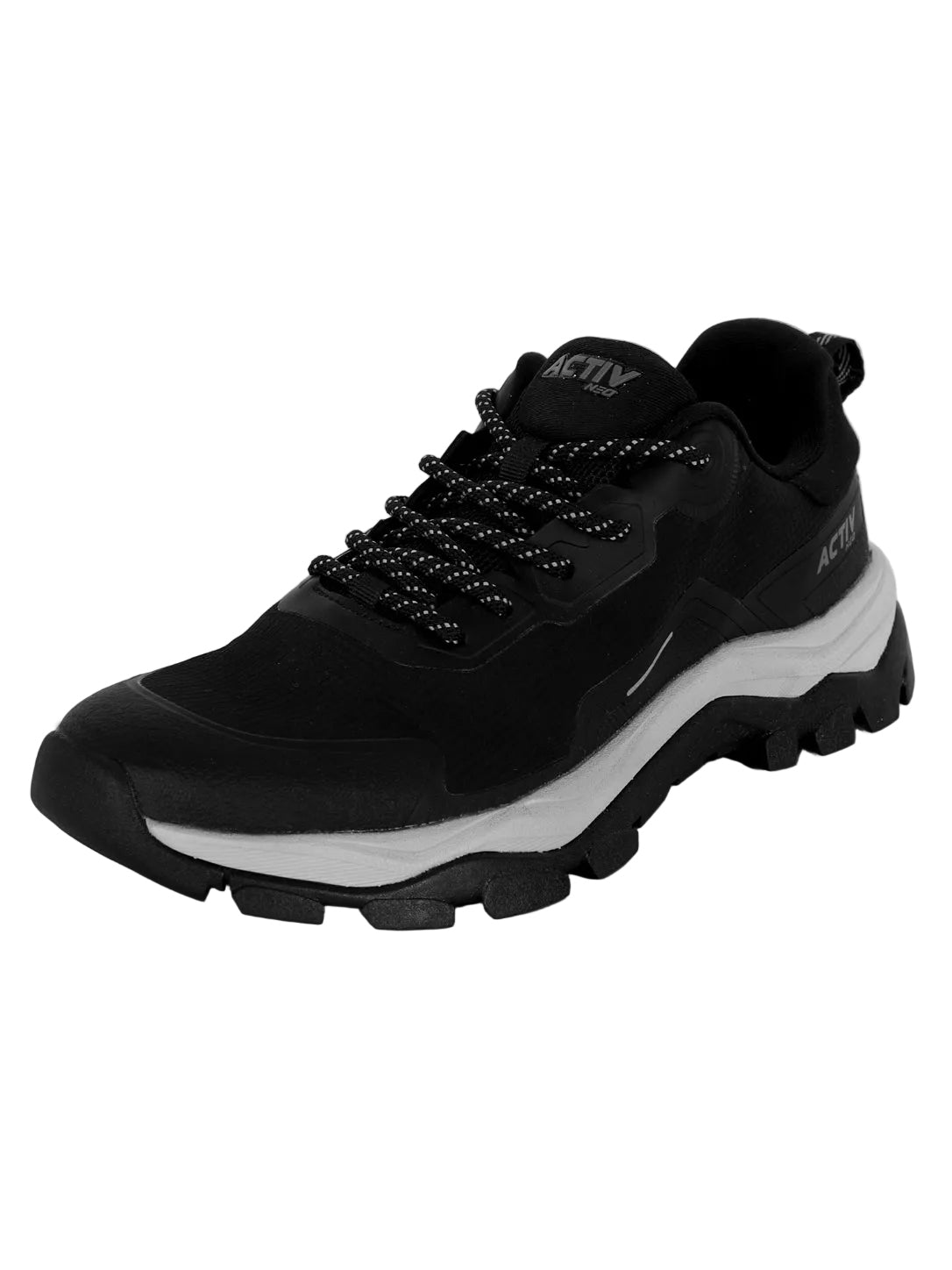 ACTIV Men's Black Trail Running Shoes – Rugged All-Terrain Athletic Sneakers