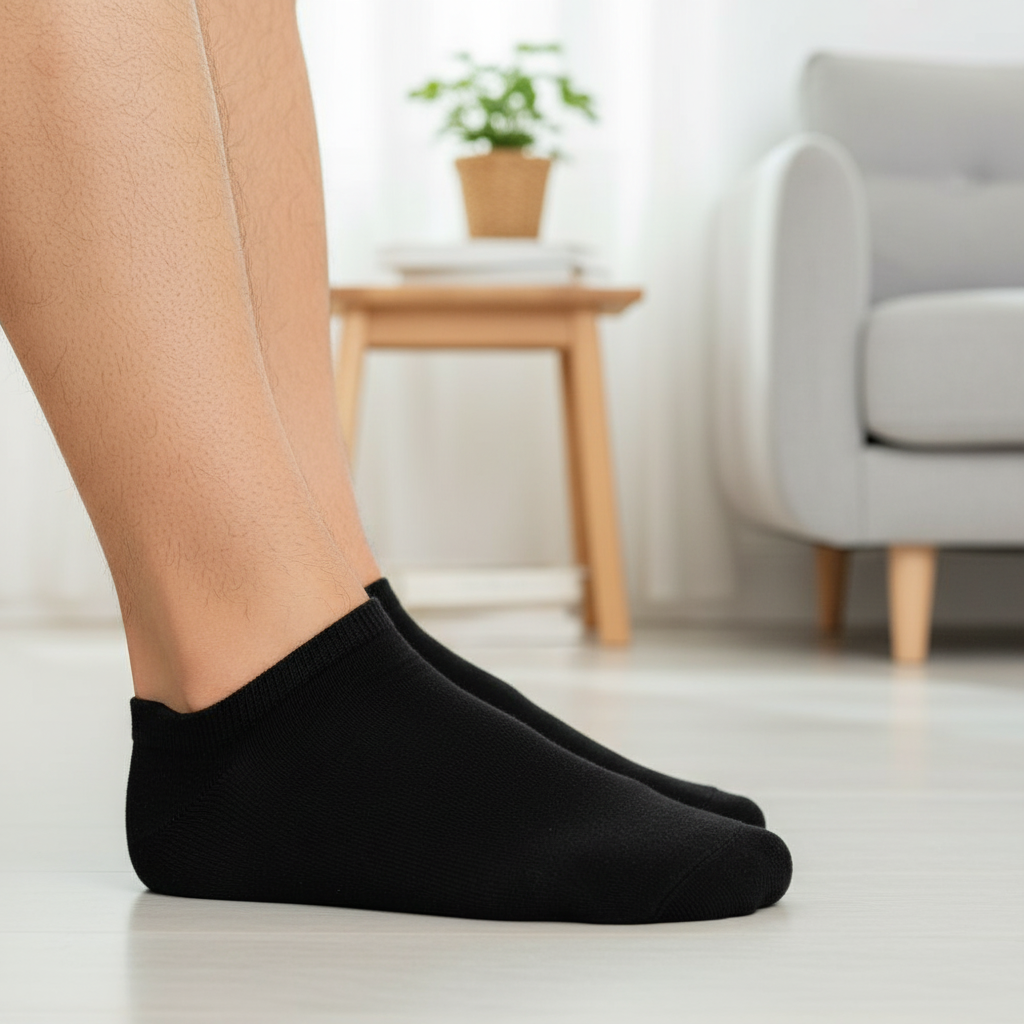 ACTIV H-TOWEL ANKLE SOCKS-P*3 - BLACK