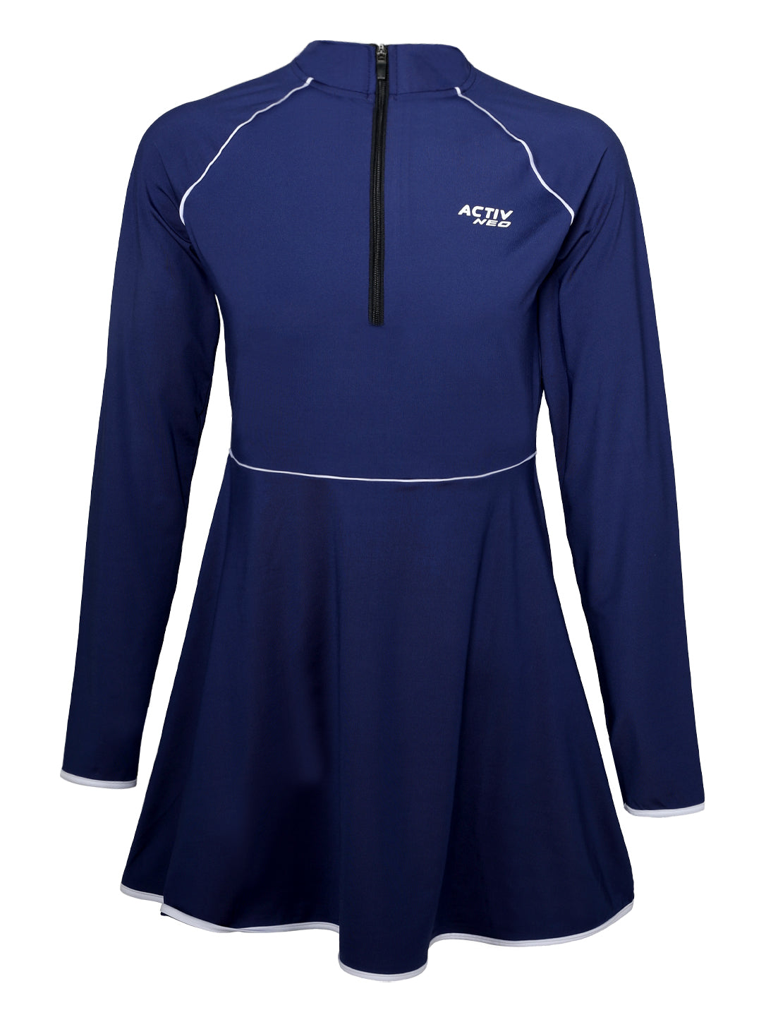 ACTIV NEO Women's 4-Piece Modest Swimsuit Set with Hijab Cap - Navy Blue