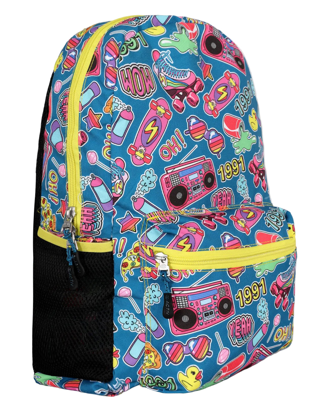 Retro 90s Pop Art Print Casual, School, and Laptop Backpack