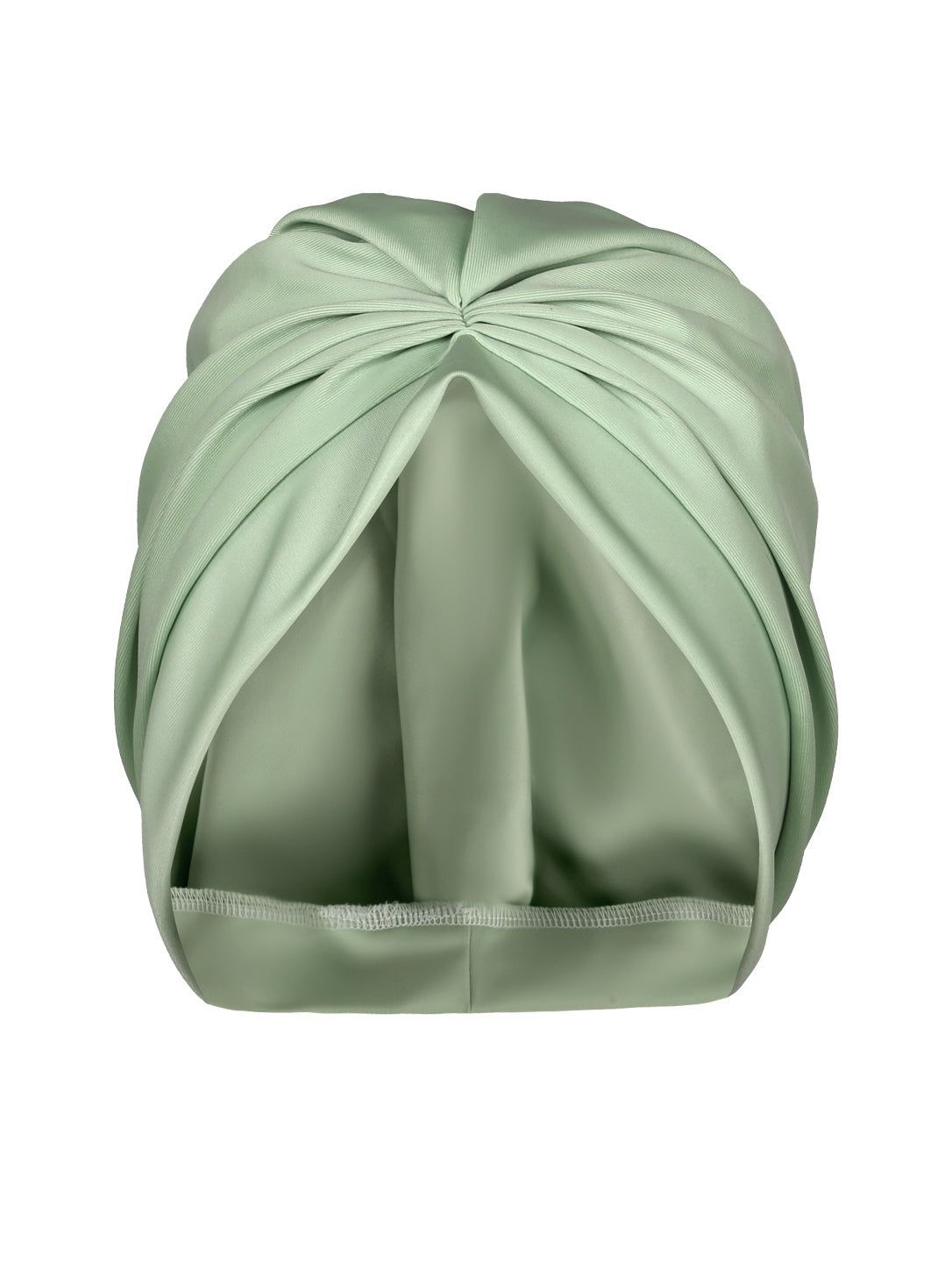 Girls' 3-Piece Full Coverage Modest Swimwear Set – Mint Green Swirl Long Sleeve Front-Zip Jumpsuit, Swim Skirt, and Turban Cap