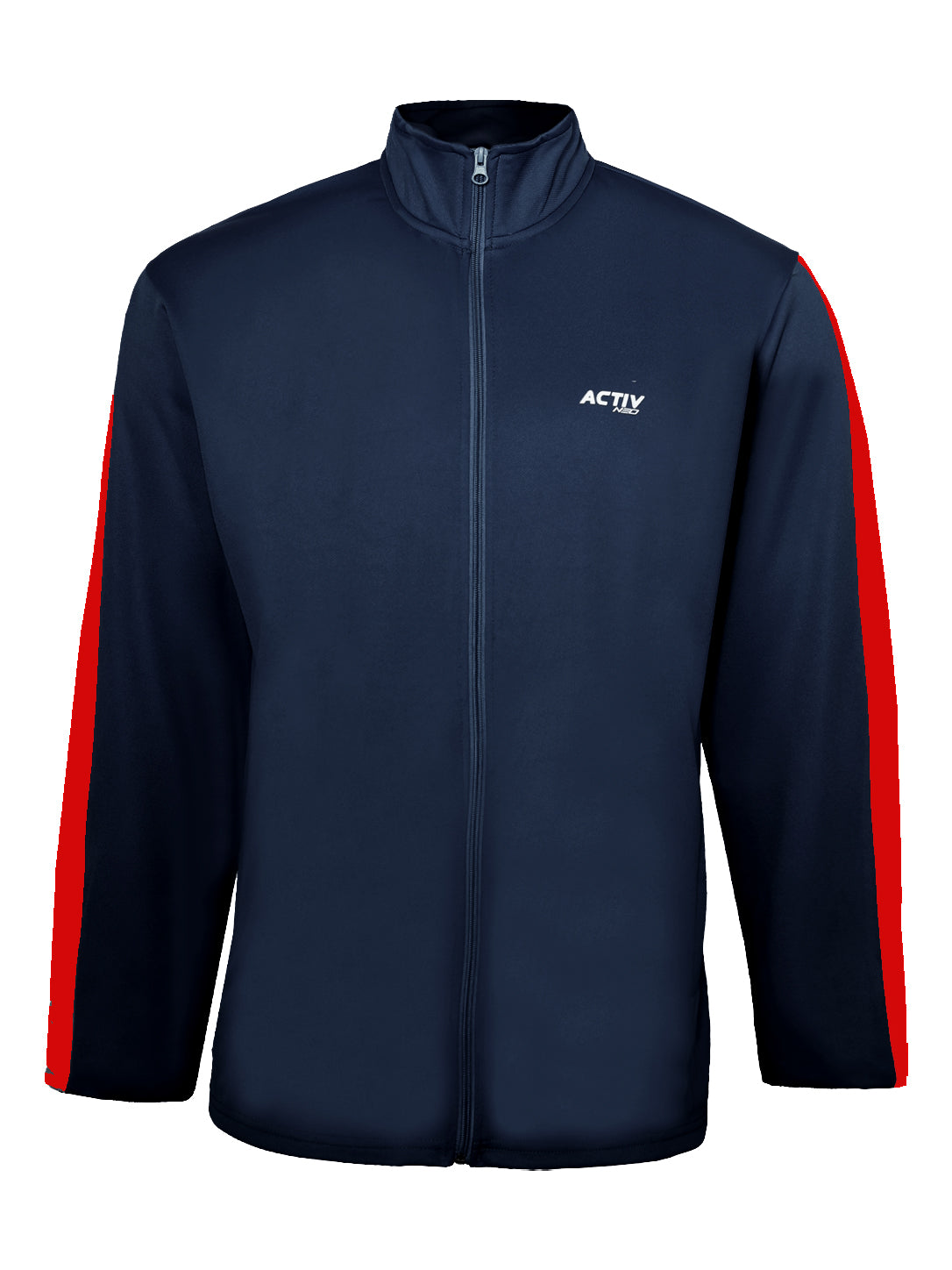 Men's Navy Blue and Red Full-Zip Tracksuit Set