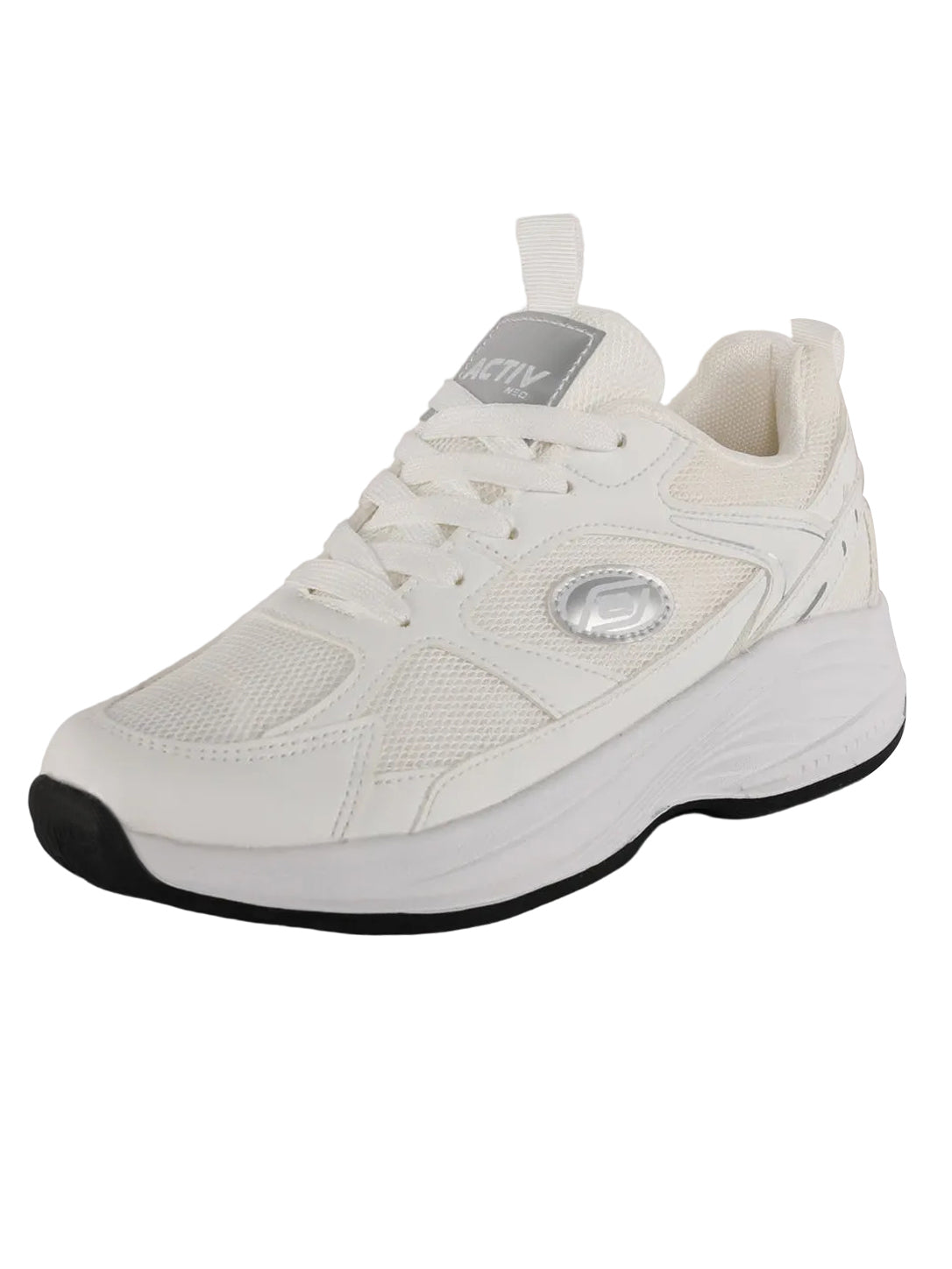Classic White & Silver Chunky Athletic Sneakers