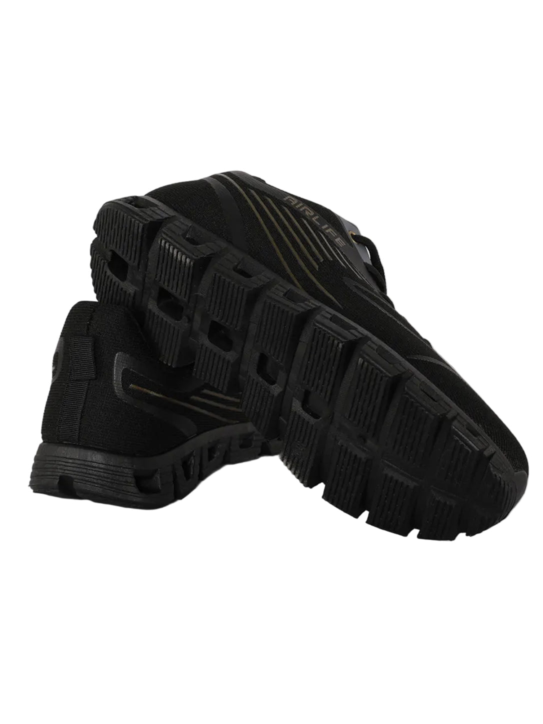Men's Lightweight Mesh Running Shoes with Metallic Gold Accents