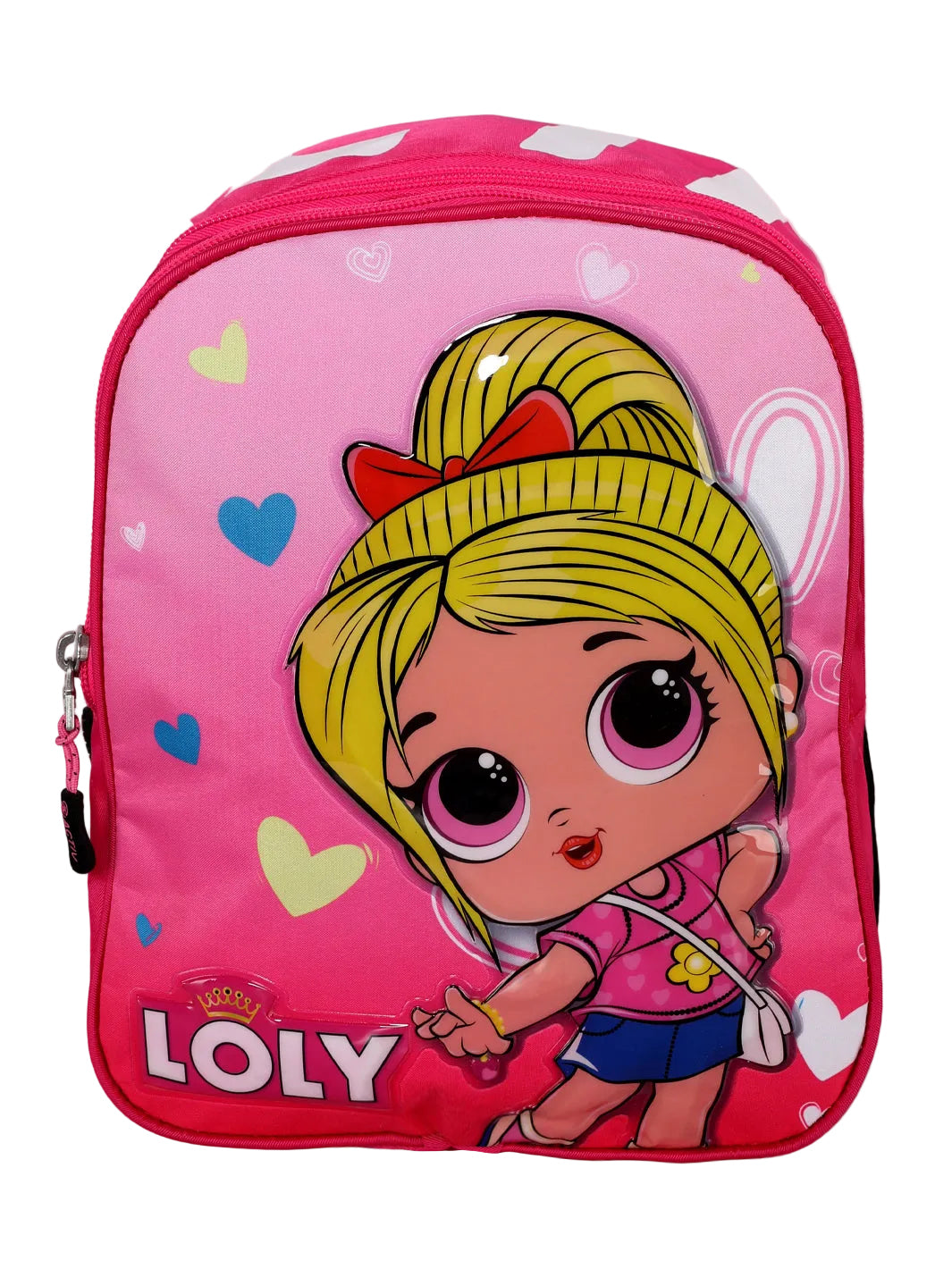 "LOLY" Pink 3D Character School & Travel Backpack