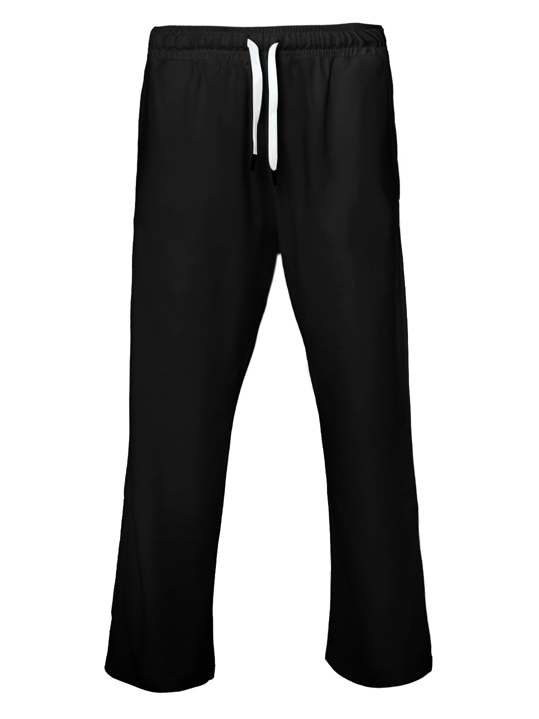Men's Black Straight-Leg Track Pants – Elastic Drawstring Waist Athletic Sweatpants