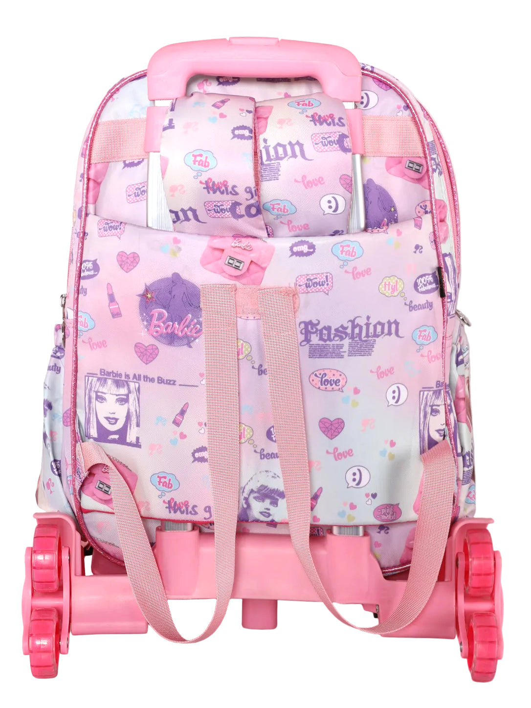 Barbie Pink Glam Wheeled School Backpack