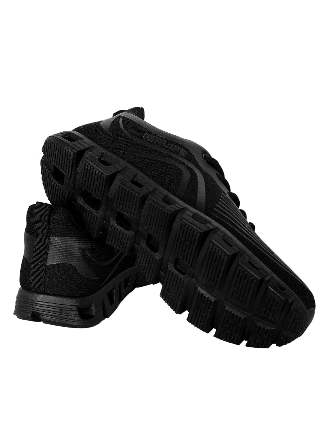 Men's Triple Black Athletic Shoes – Lightweight Breathable Mesh Running Sneakers