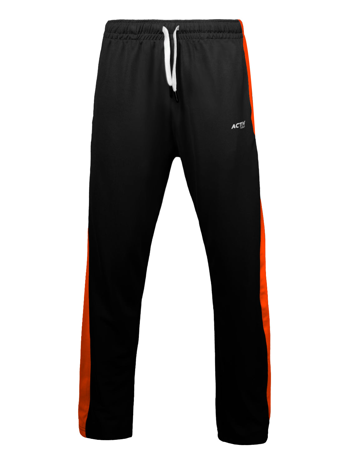 Men's Black and Orange Full-Zip Tracksuit Set