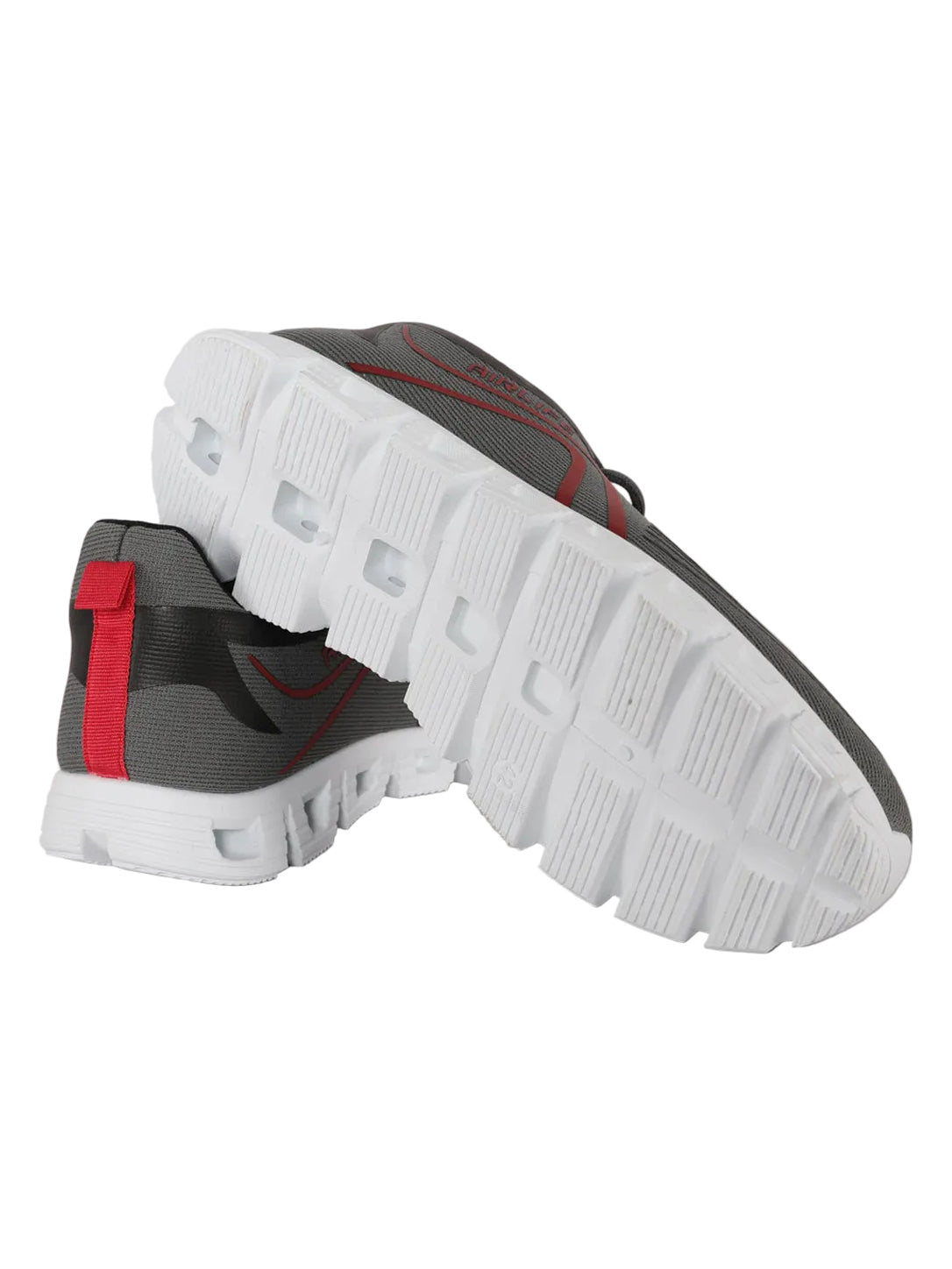 Airlife Men's Grey & Red Mesh Athletic Running Shoes