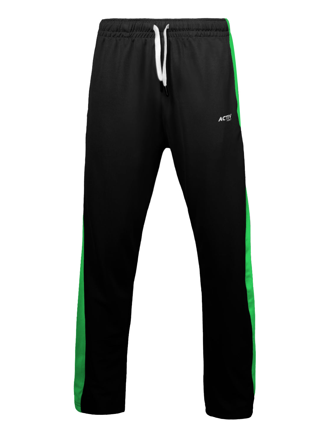 Men's Black and Green Full-Zip Tracksuit Set