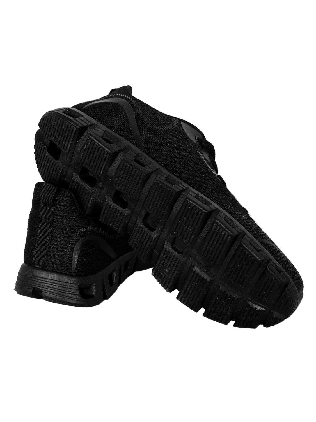 Men’s All-Black Mesh Running Shoes – Lightweight Cushioned Athletic Sneakers