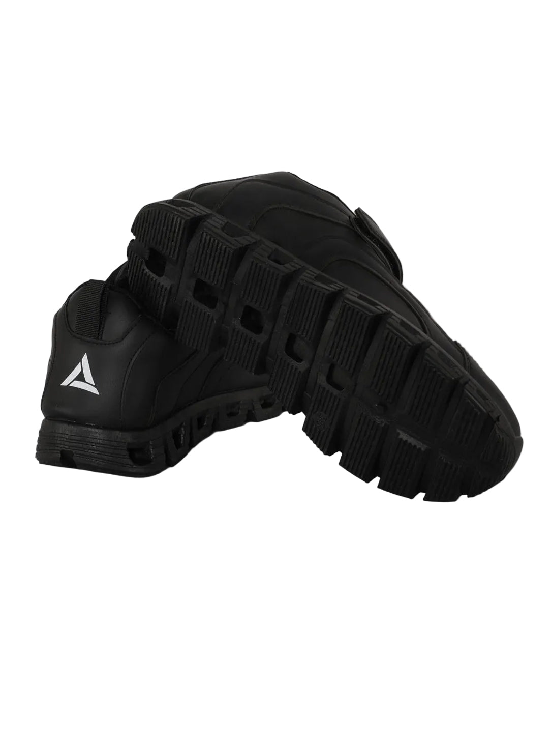 AIRLIFE All-Black Athletic Sneakers – Hook-and-Loop Strap Running Shoes