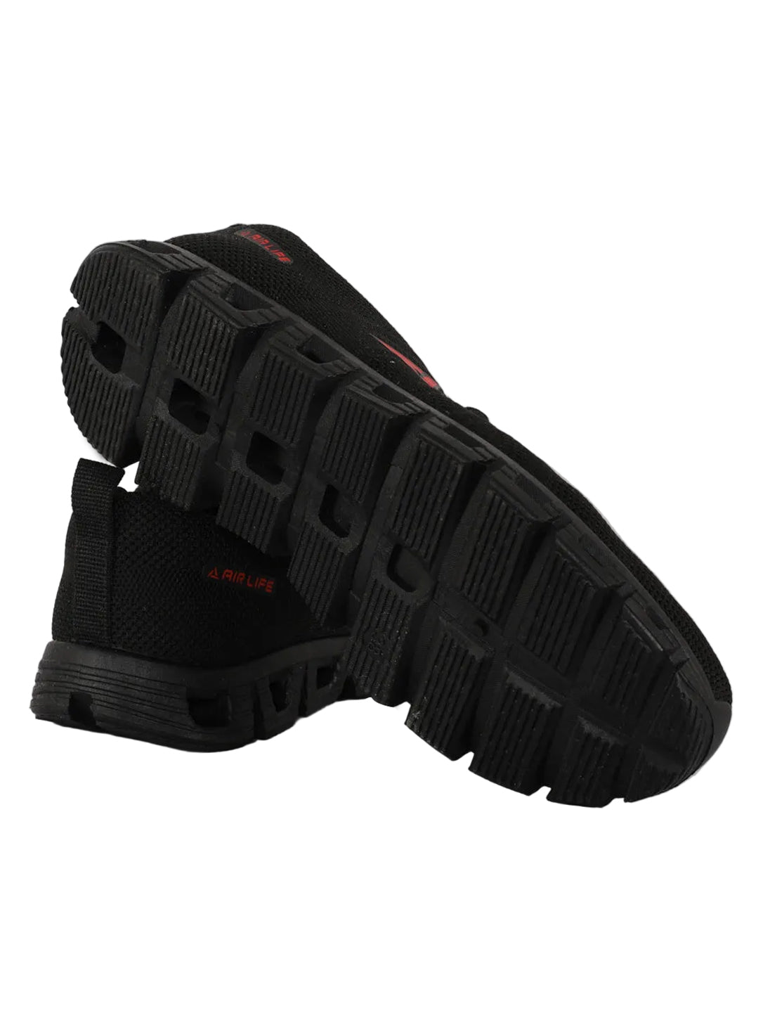 Airlife Men's Black & Red Mesh Athletic Running Shoes