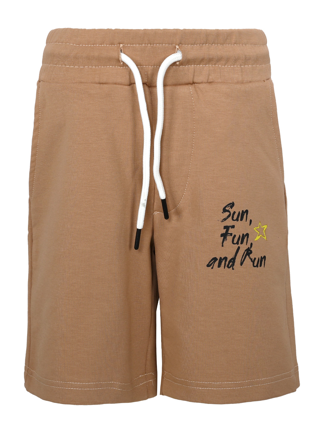 Boys' 2-Piece "Summer Miami" T-Shirt & Shorts Lounge Set – Tan/Beige
