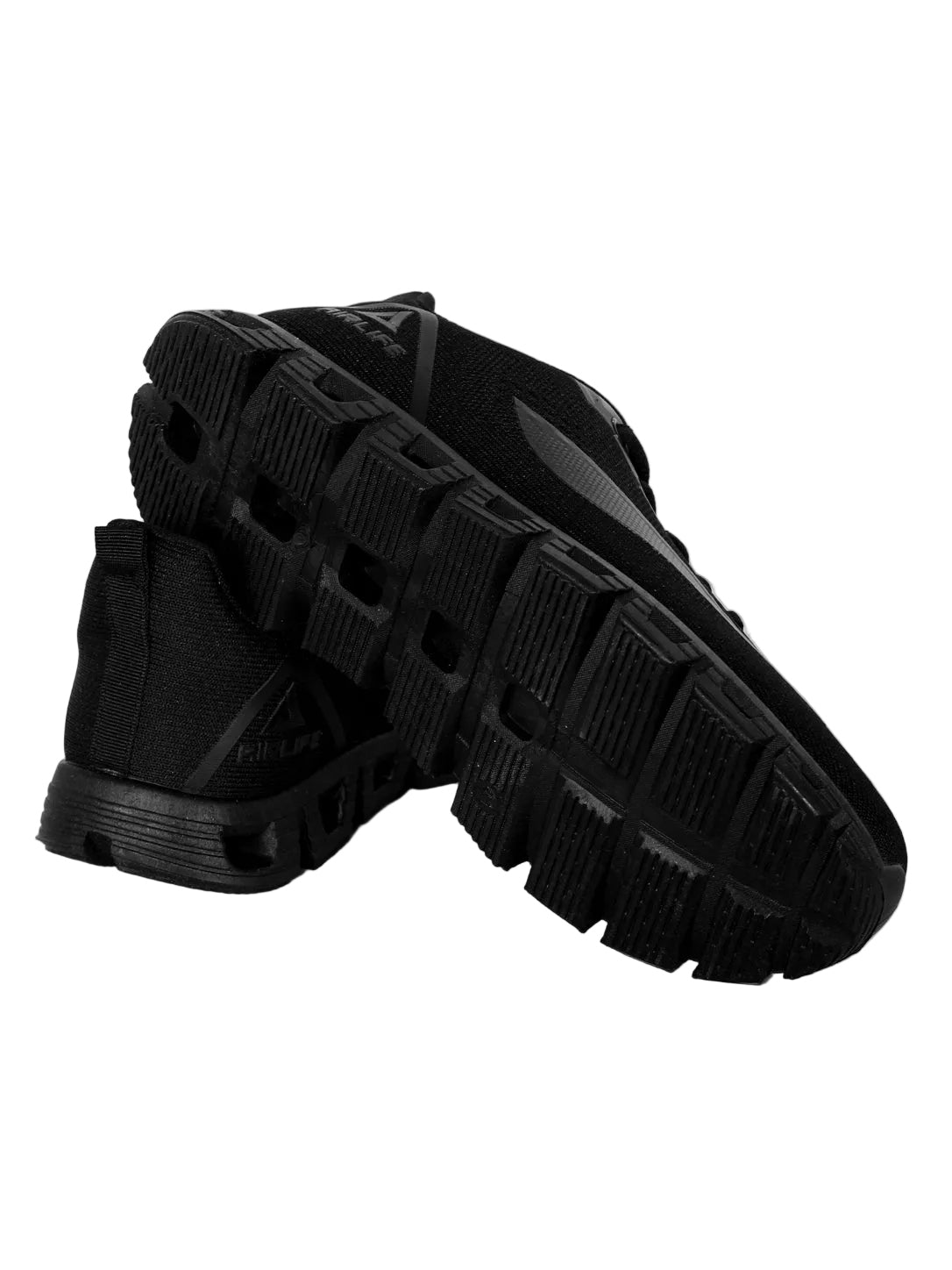 Men's All-Black Athletic Running Shoes – Lightweight Breathable Mesh Sneakers