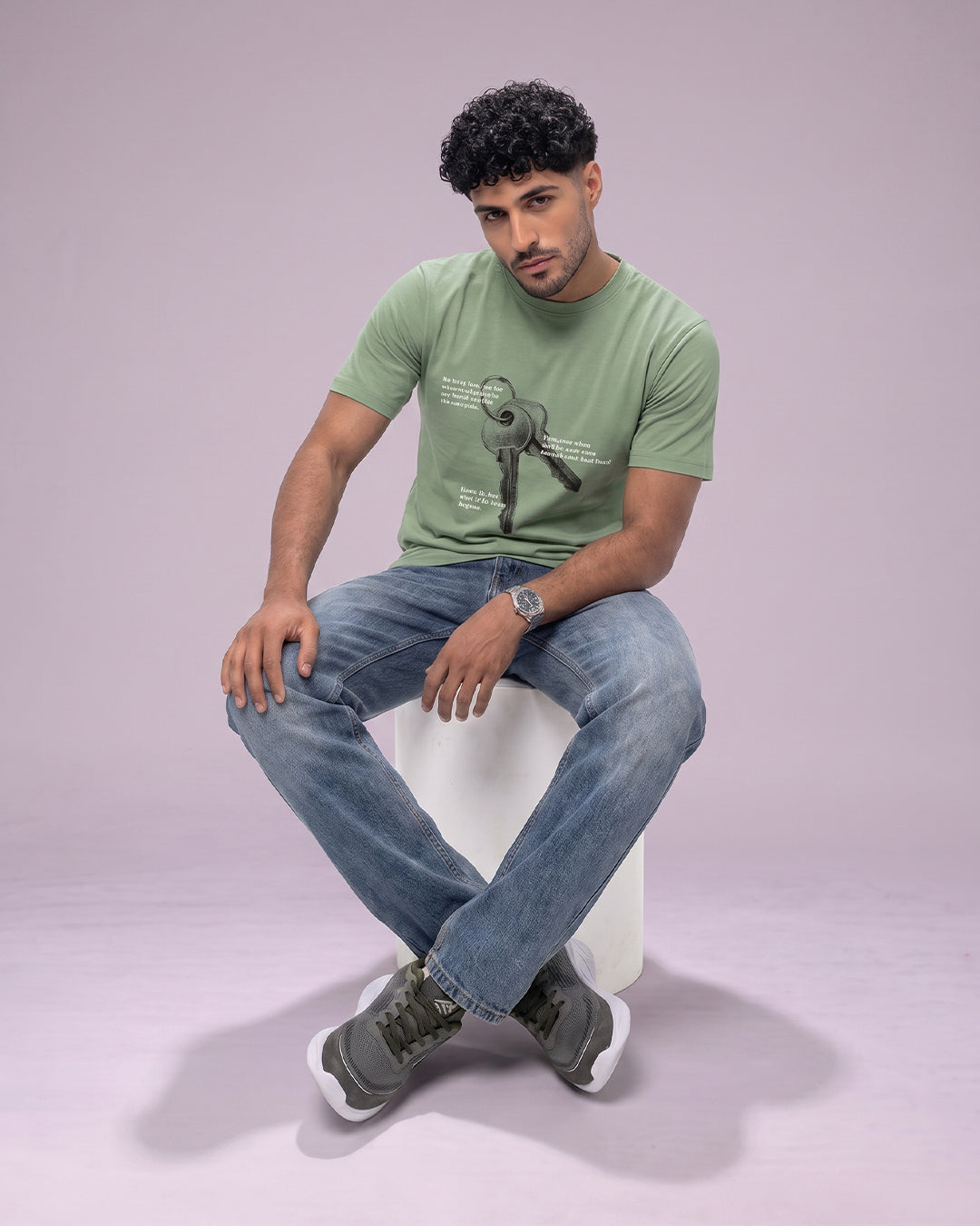 ACTIV GRAPHIC R.NECK -OVRSIZE T-SHIRT - MINT