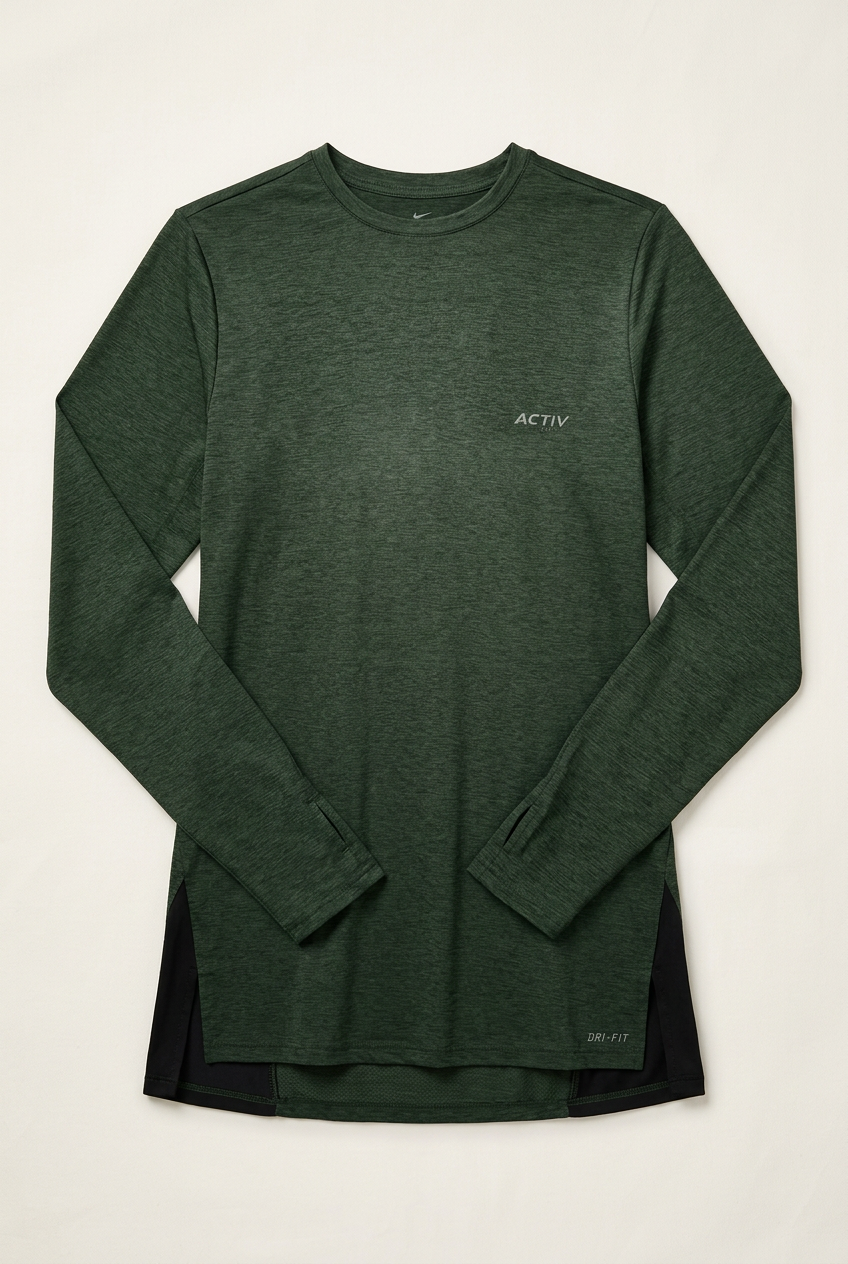 Women's ACTIV DRI-FIT Long-Sleeve Performance Athletic Top – Heather Forest Green