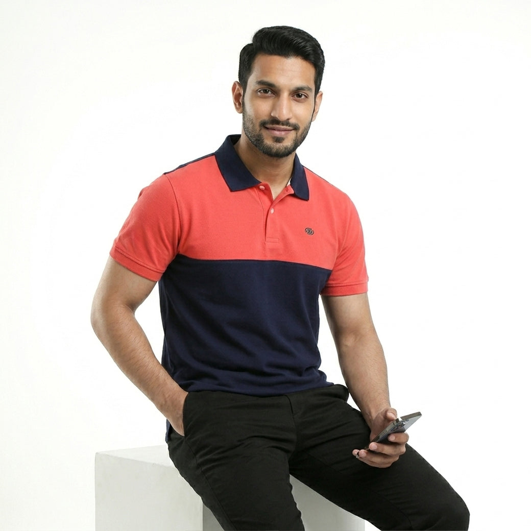 ACTIV CROW CASUAL POLO - NAVY*RED