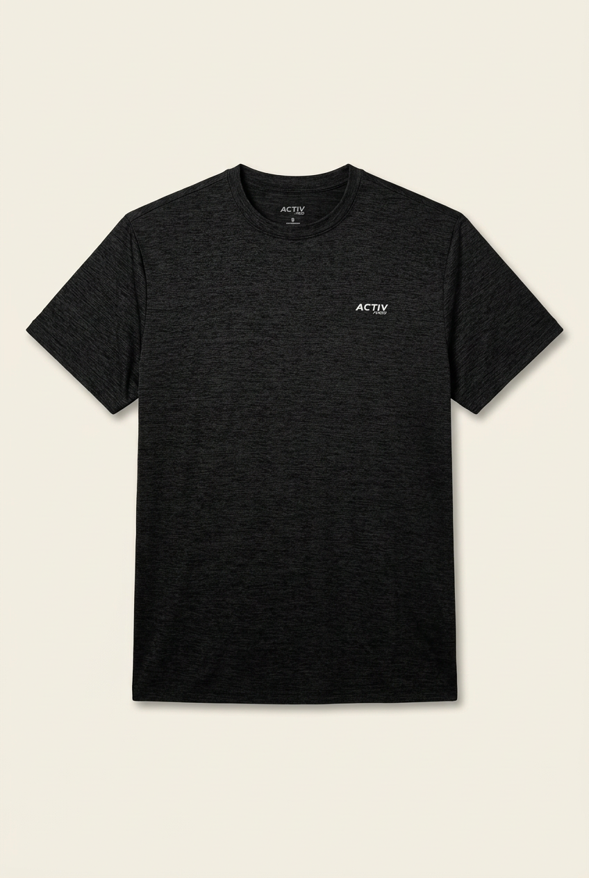 Men's ACTIV NEO Short-Sleeve Performance Athletic T-Shirt – Heather Dark Charcoal / Black