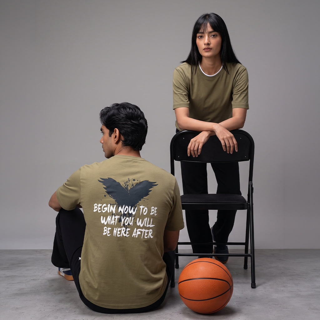 ACTIV GRAPHIC R.NECK T-SHIRT - KHAKI