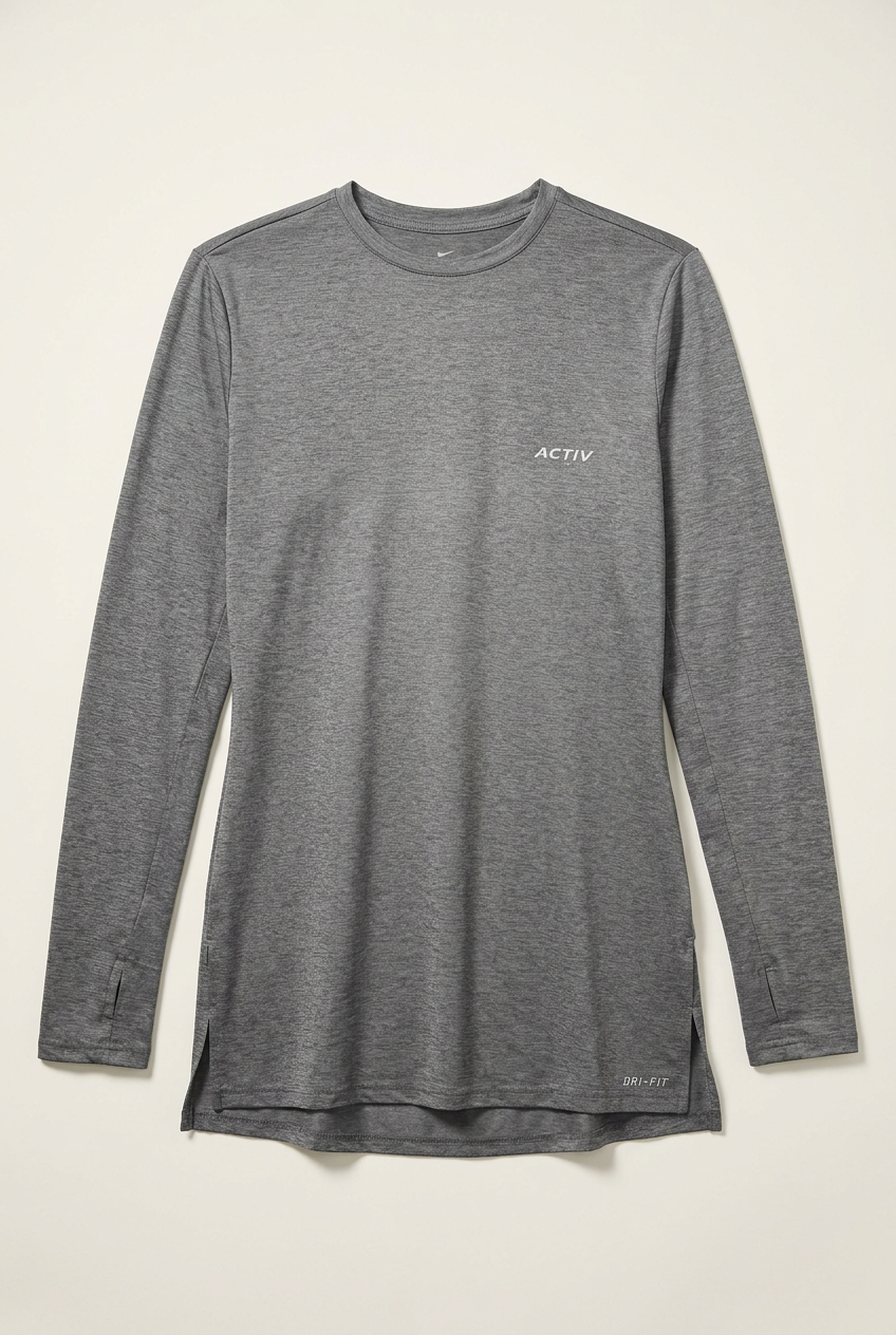 Women's ACTIV DRI-FIT Long-Sleeve Performance Athletic Top – Heather Charcoal Grey