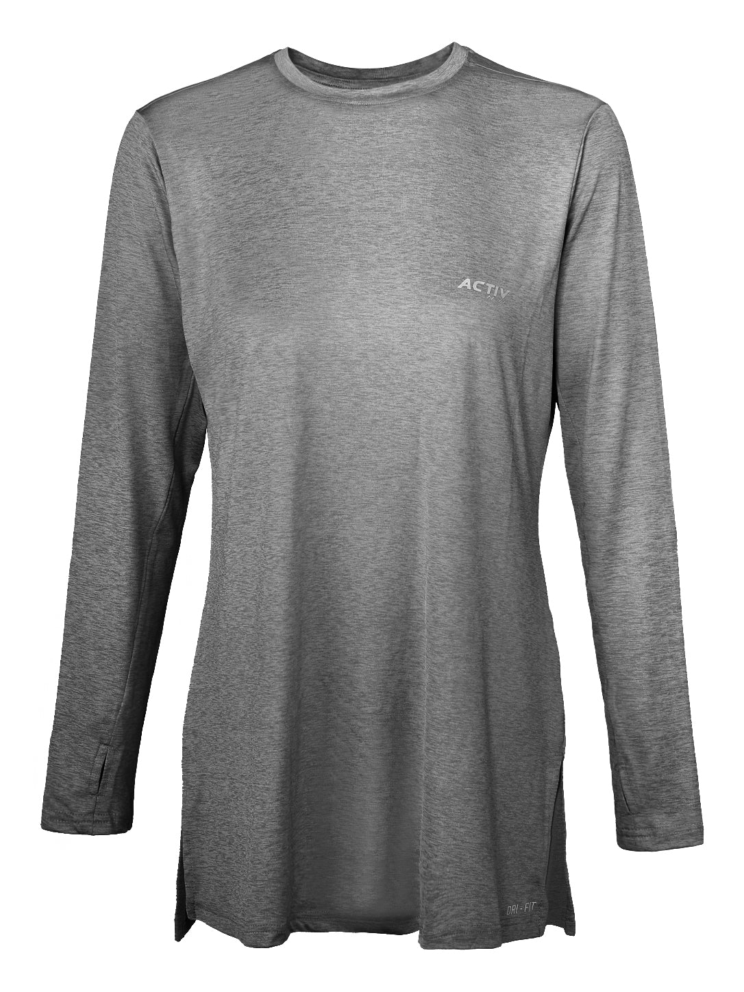 Women's ACTIV DRI-FIT Long-Sleeve Performance Athletic Top – Heather Charcoal Grey