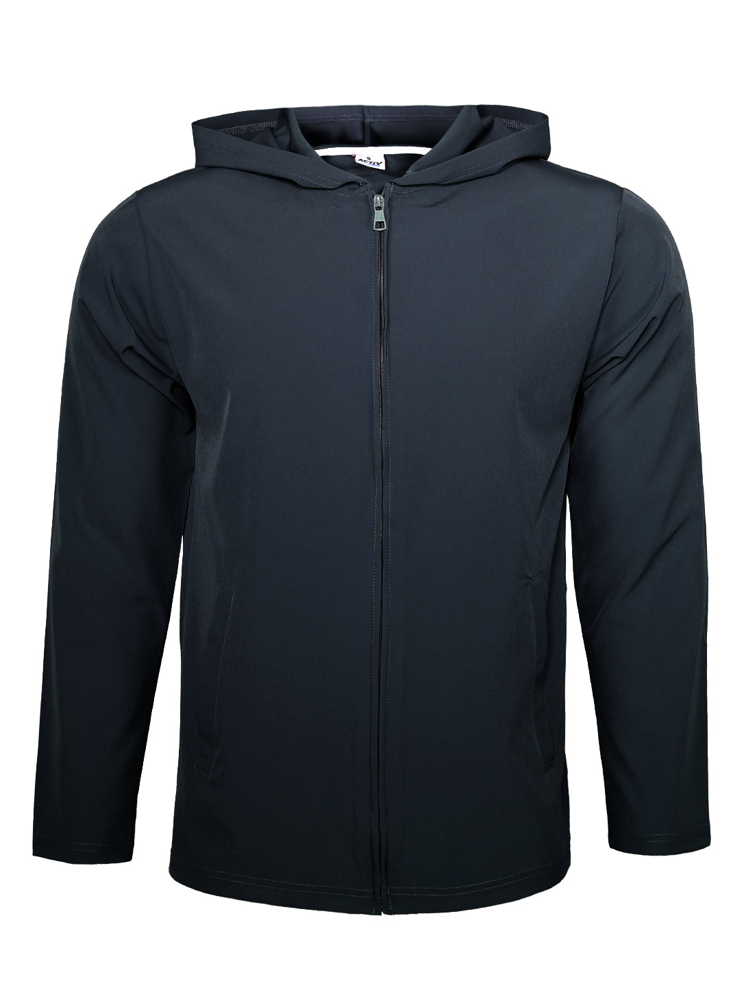 ACTIV Men's Full-Zip Lightweight Hooded Performance Jacket – Navy Blue / Dark Navy