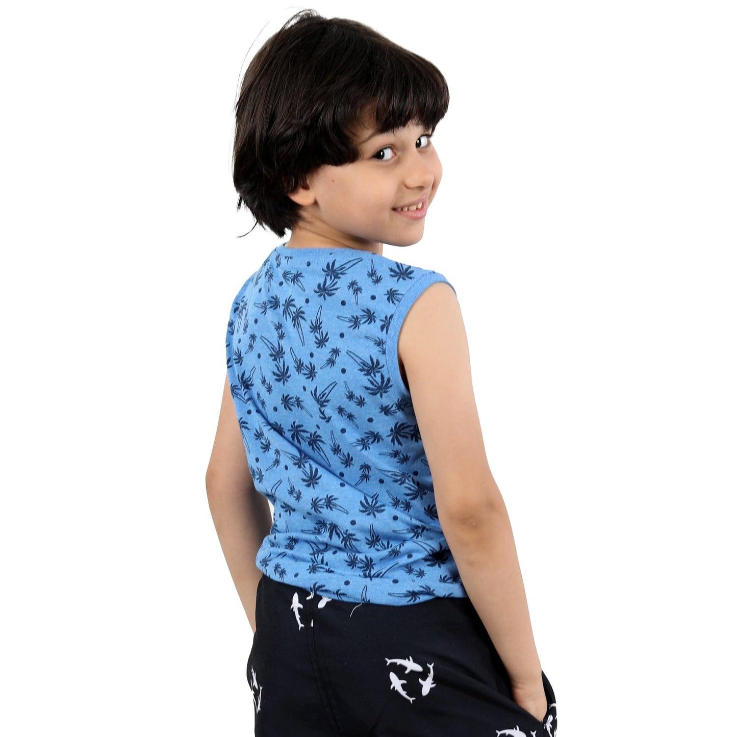 ACTIV BOYS PALM TANK TOP - SKY BLUE TN22-40145 Activ Abou Alaa