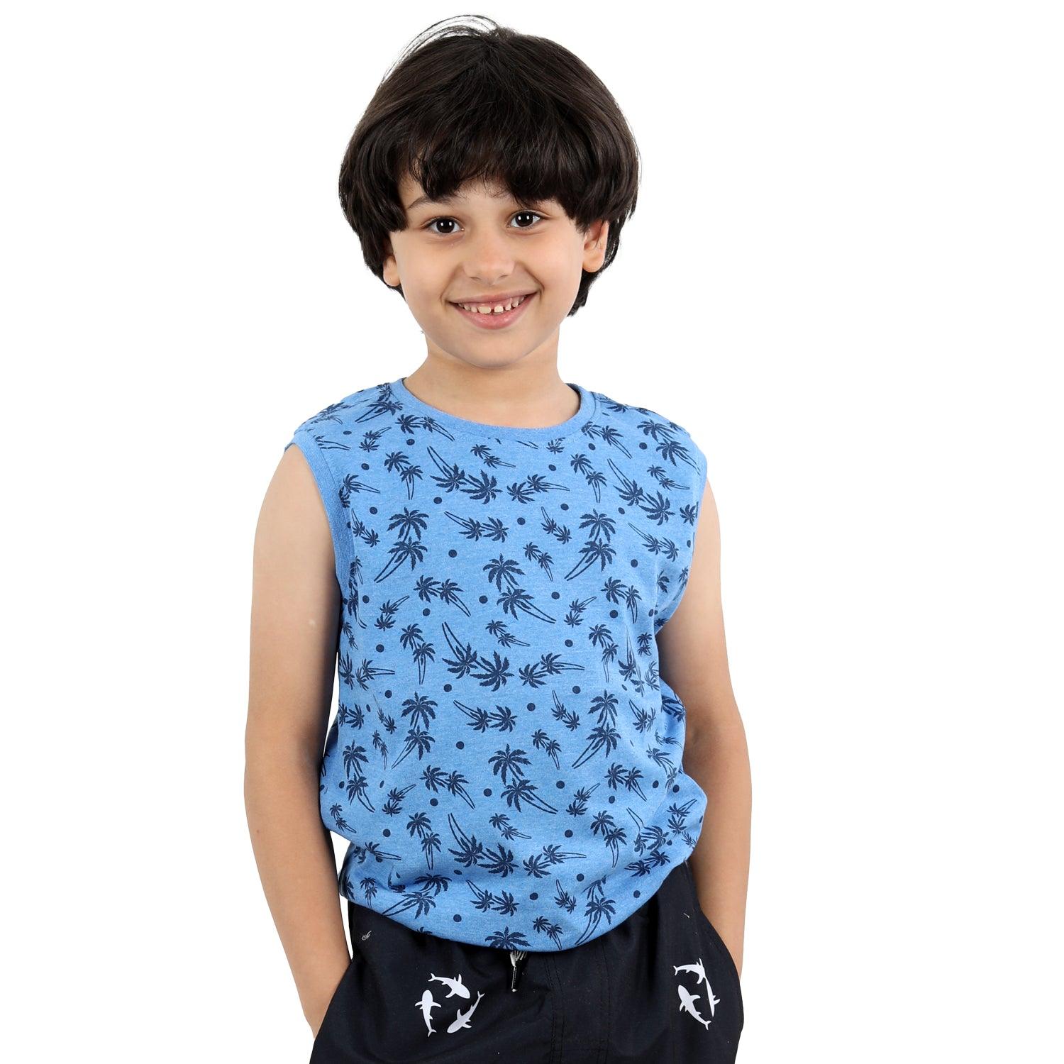 ACTIV BOYS PALM TANK TOP - SKY BLUE TN22-40145 Activ Abou Alaa