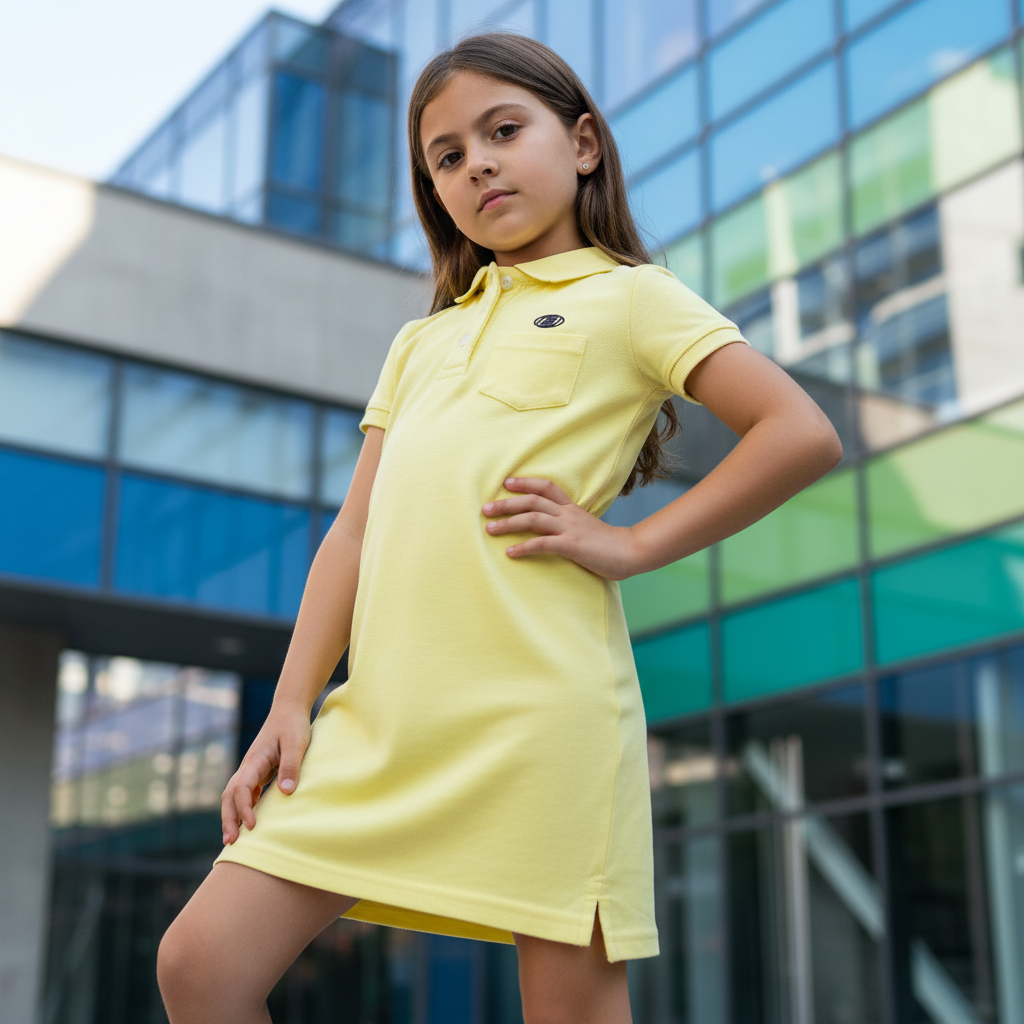 بولو أكتيف بناتي طويل - أصفر