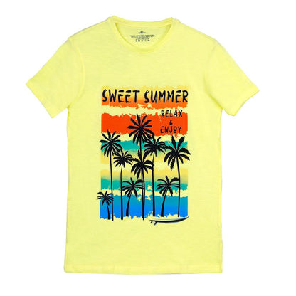 ACTIV HAWAII R.NECK T-SHIRT - YELLOW TSSS23-29037 Activ Abou Alaa