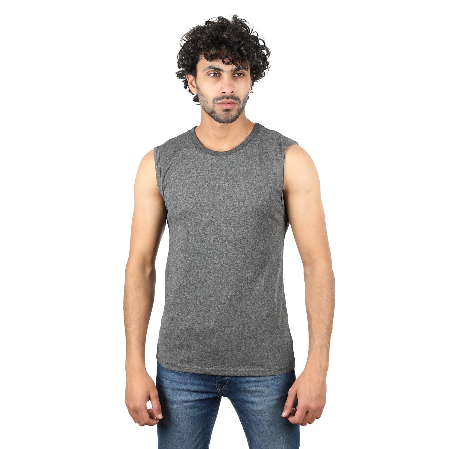 ACTIV MEN'S PLAIN TANKTOP - CHARCOAL TN22-40154 Activ Abou Alaa