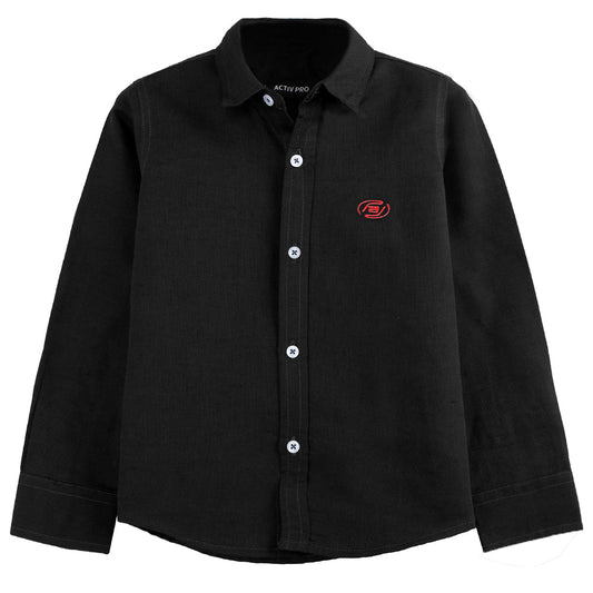 ACTIV OXFORD L.S SHIRT - BLACK SHSS24-9007 Activ Abou Alaa