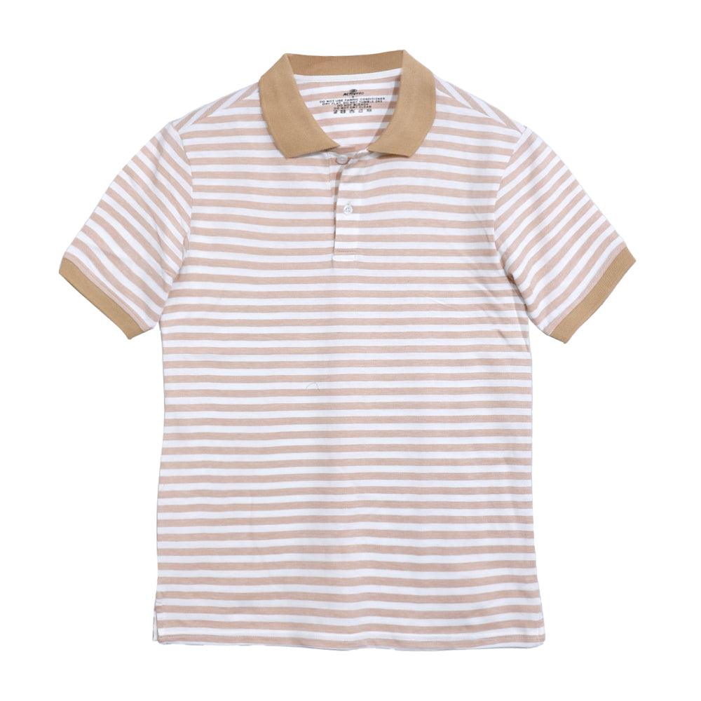 ACTIV STRIPPED CASUAL POLO - BIEGE PSSS23-4017 Activ Abou Alaa