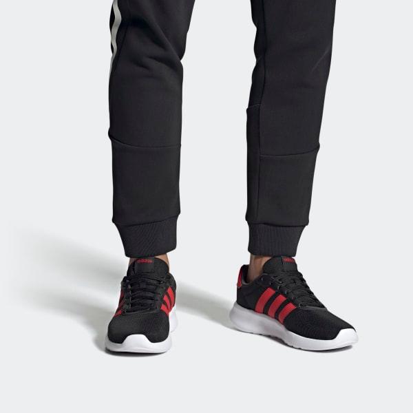 Adidas lite racer on sale black and red