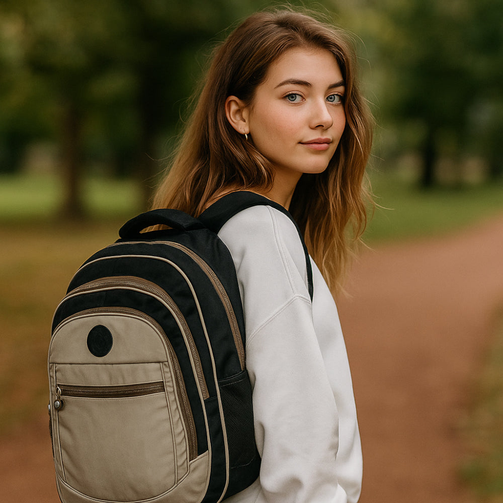ACTIV BTS BACKPACK - BLACK+BIEGE