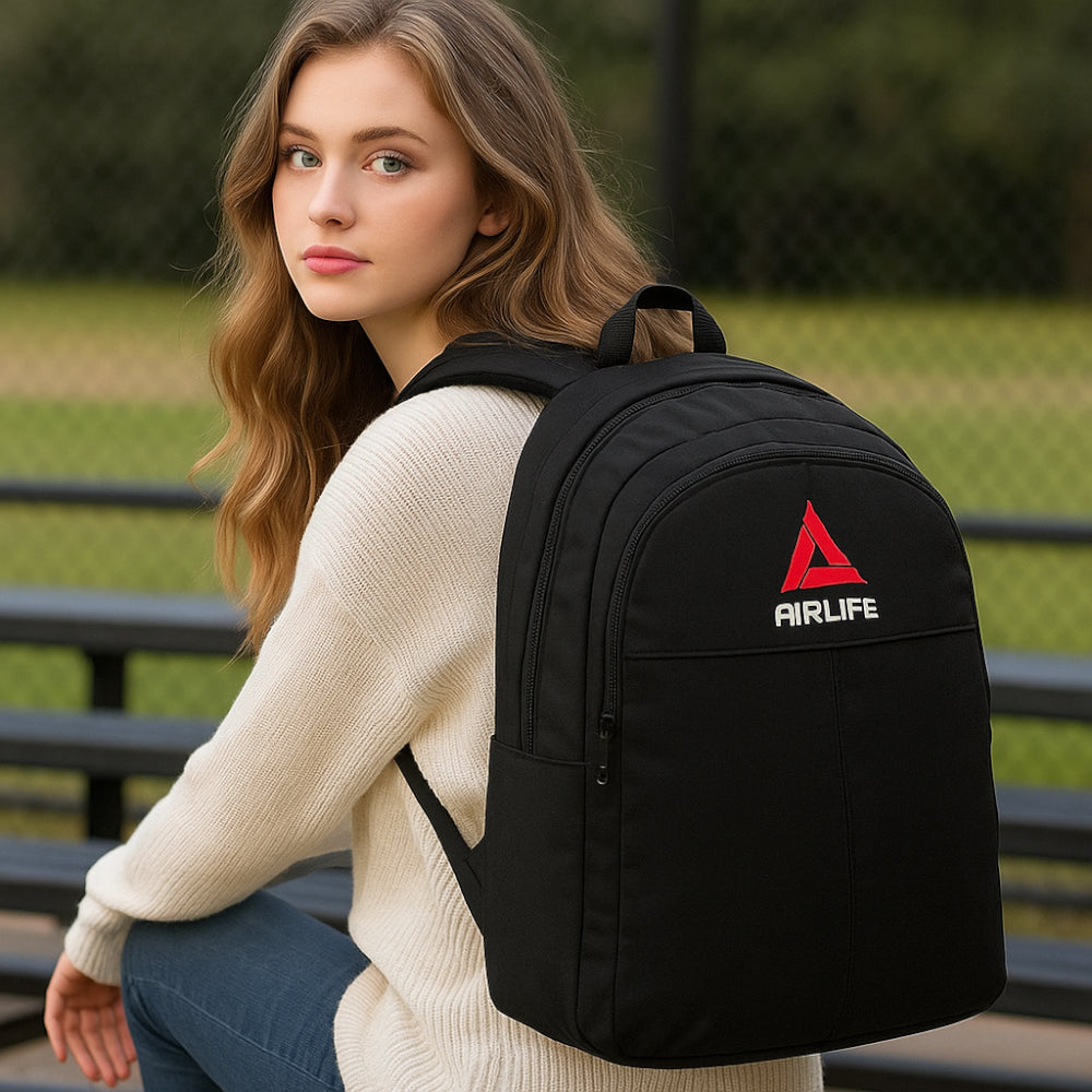AIRLIFE 2-ZIPPER BACKPACK - BLACK