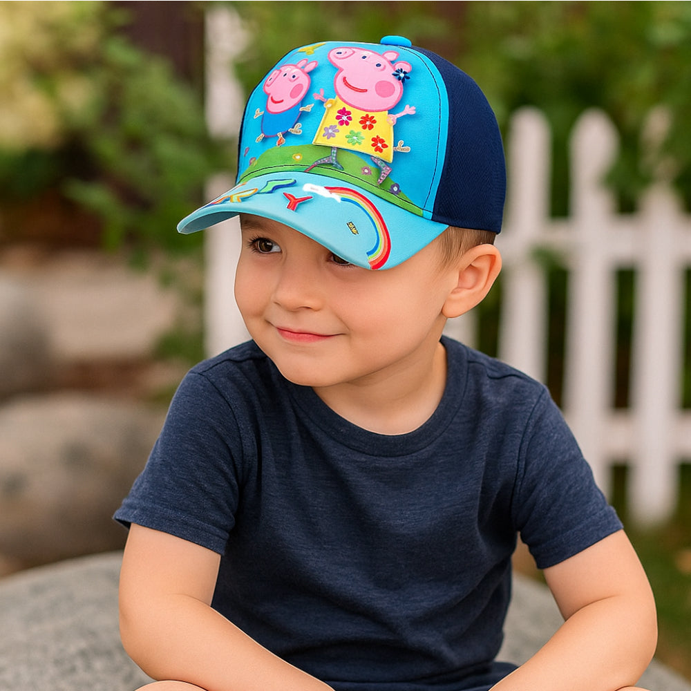 PEPPA PIG GIRL'S VELCRO CAP - NAVY