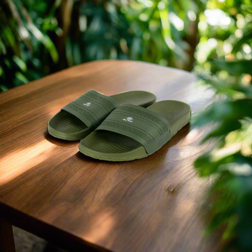 ACTIV SLIDE SLIPPER - ARMY - Activ Abou Alaa