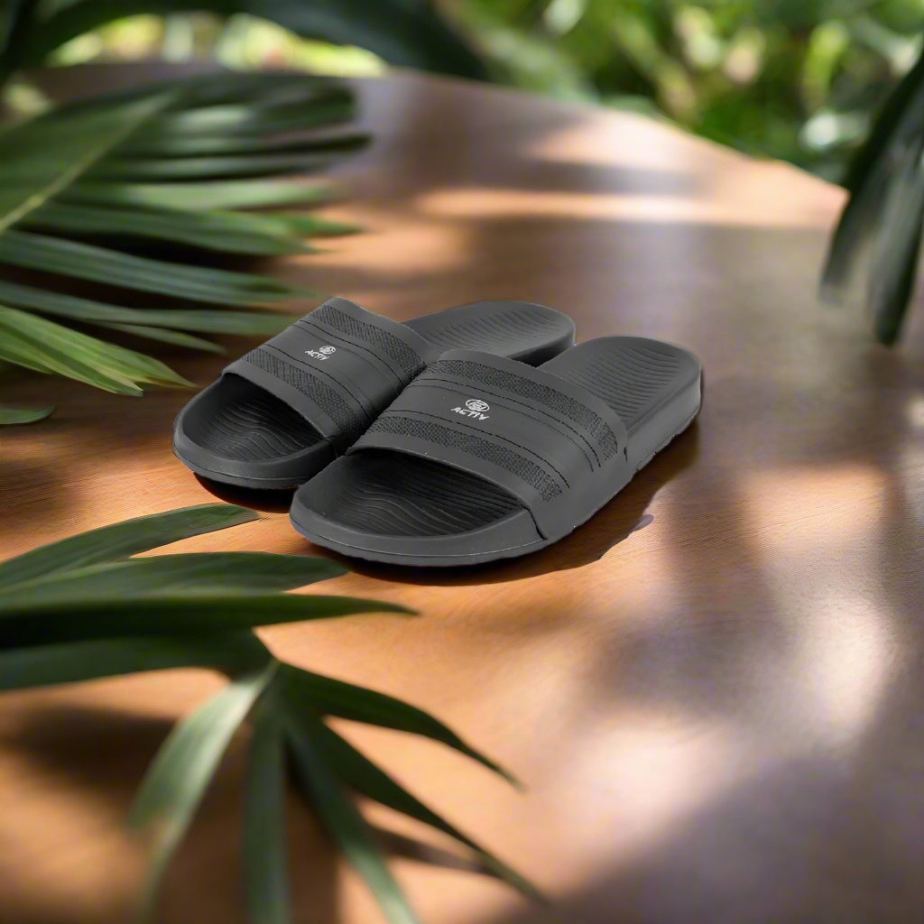 ACTIV SLIDE SLIPPER - BLACK - Activ Abou Alaa