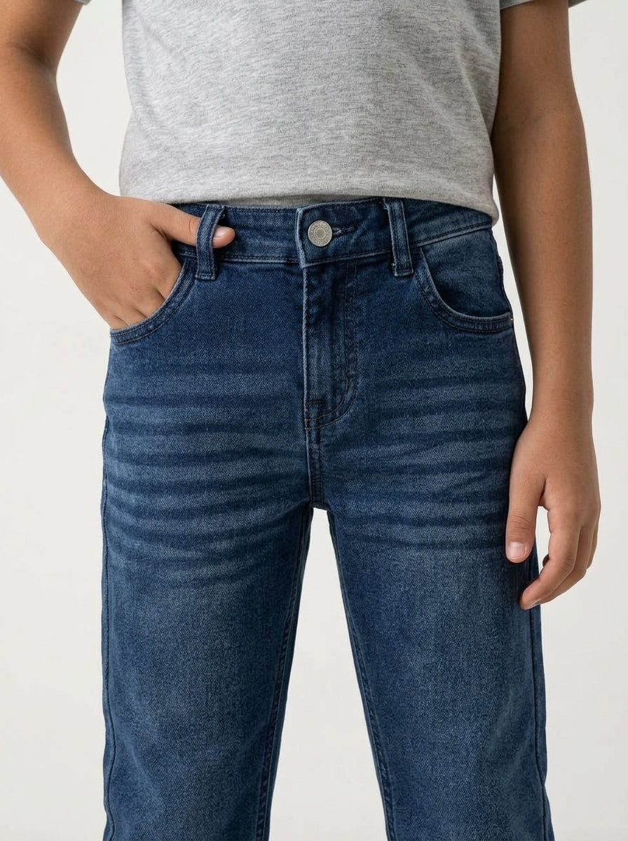 ACTIV JEANS FLARED LEG PANTS - NAVY